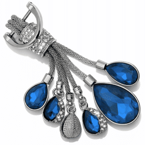 Sparkling Bling Rhinestone Keychain Charm with Colorful Gems - Blue