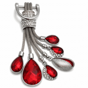 Vibrant Bling Colored Rhinestones Keychain Charm for Fashionable Accessories - Red
