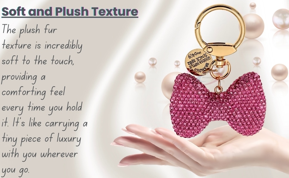Luxury 3D Crystal Bow Keychain Rhinestone Bag Charm 4K