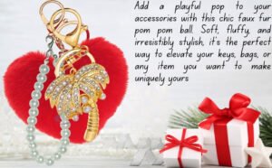 View 2: Plush faux fur and sparkling palm tree