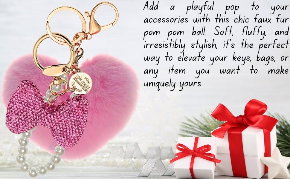 View 2: Soft Faux Fur Heart and Rhinestone Bow