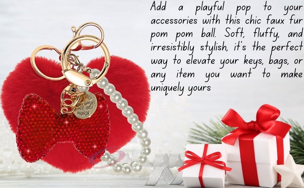 View 2: Soft Faux Fur Heart and Rhinestone Bow