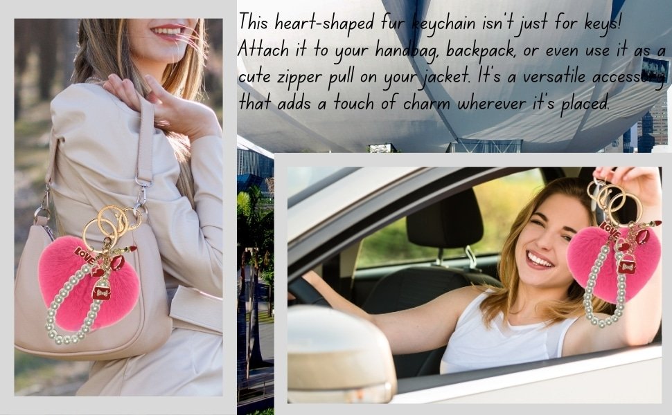 View 2: Heart-Shaped Fluffy Pom Pom