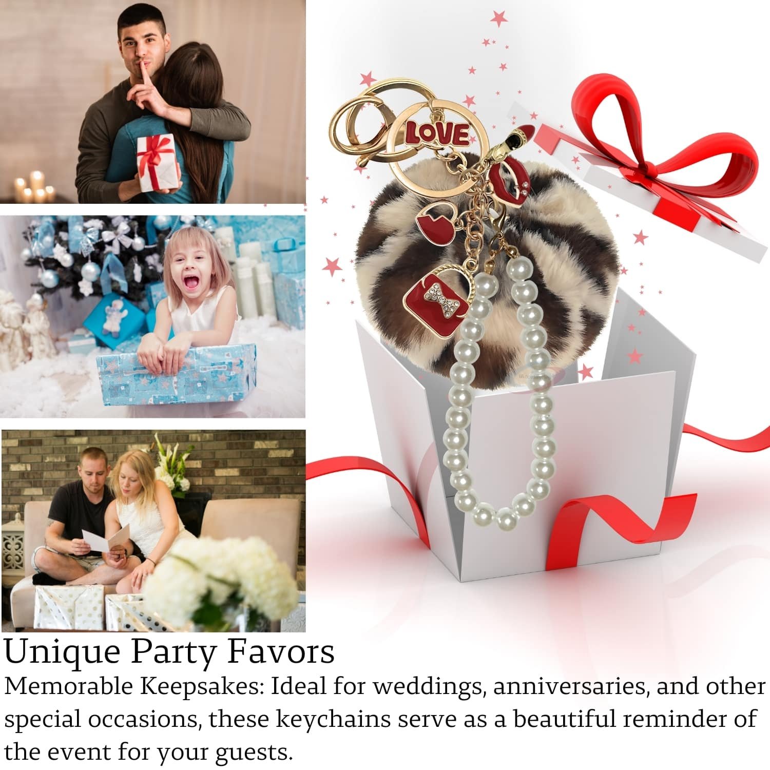 iAccessories Fluffy Faux Fur Pearl Fashion Pom Pom Keychain Charm for Girls Bags, Wallets and Luggage – Cream Lepo-4