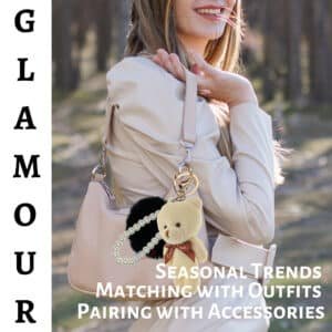 Black & White Teddy Faux Fur Pom Pom Key Ring – iAccessories Pearl Bag Charm for Girls