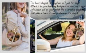 View 2: Fluffy heart and lips charm