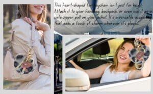 View 2: Fluffy heart and lips charm