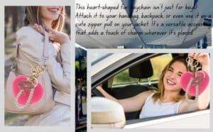 View 2: Fluffy heart and lips charm