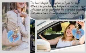 View 2: Fluffy heart and lips charm