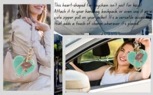 View 2: Fluffy heart and lips charm