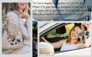 View 2: Fluffy heart and lips charm