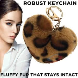 Brown Lepo Heart Fluffy Faux Fur Pom Pom Key Ring – iAccessories Bag & Key Charm