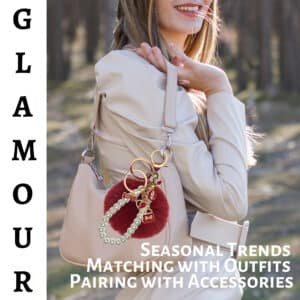 Deep Red Faux Fur Pom Pom Keychain – iAccessories Pearl Bag Charm for Girls