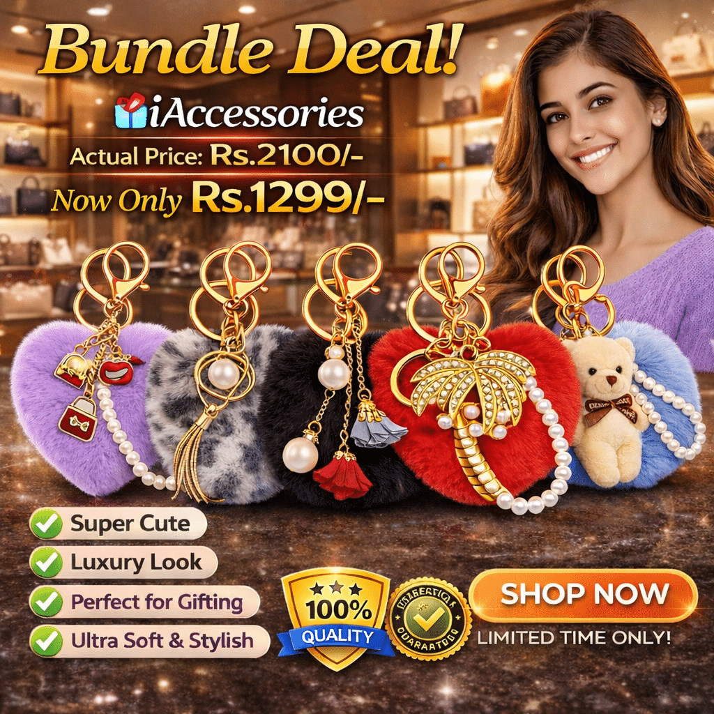 iAccessories pom pom keychain bundle