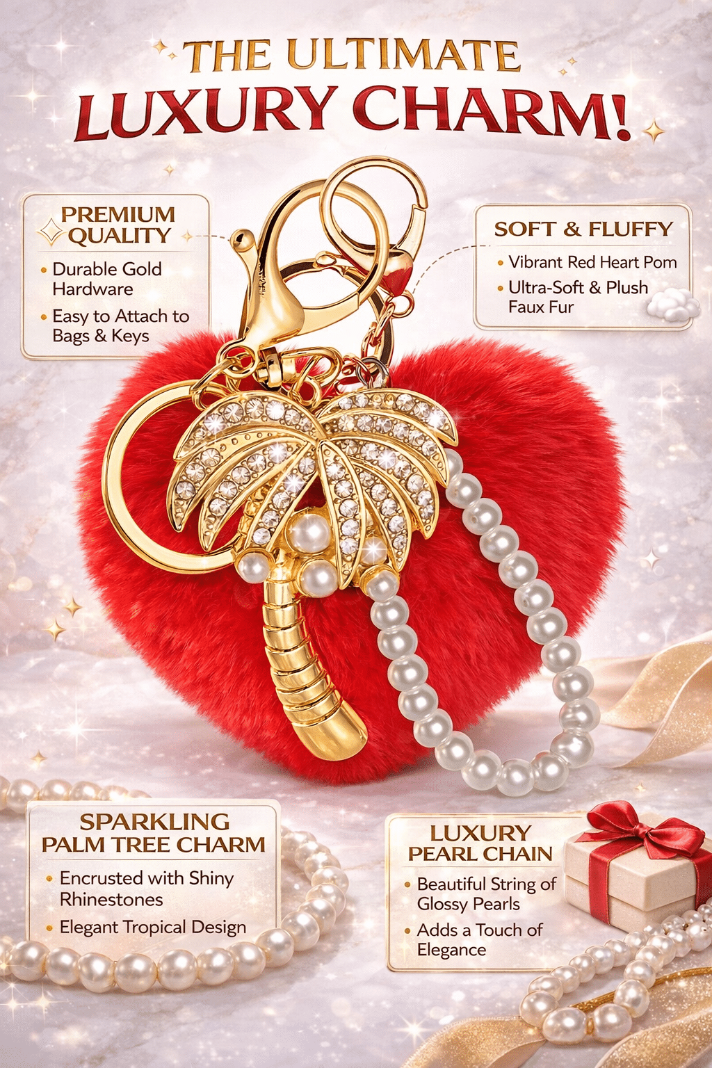 Purple bag charm close-up